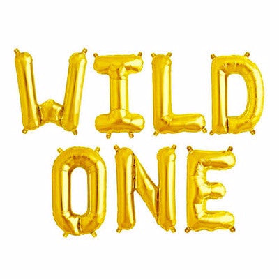 Gold 'WILD ONE' Balloons