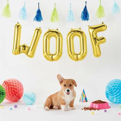 Gold 'WOOF' Balloons