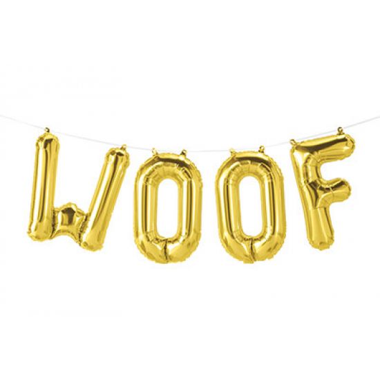 Gold 'WOOF' Balloons