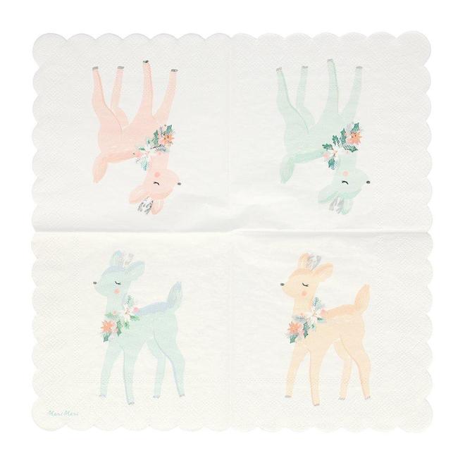 Pastel Reindeer Small Napkins (16 pack)