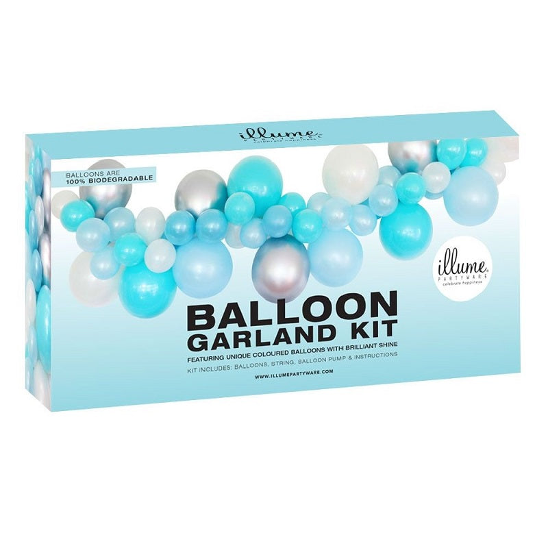 Blue & Silver Balloon Garland Kit