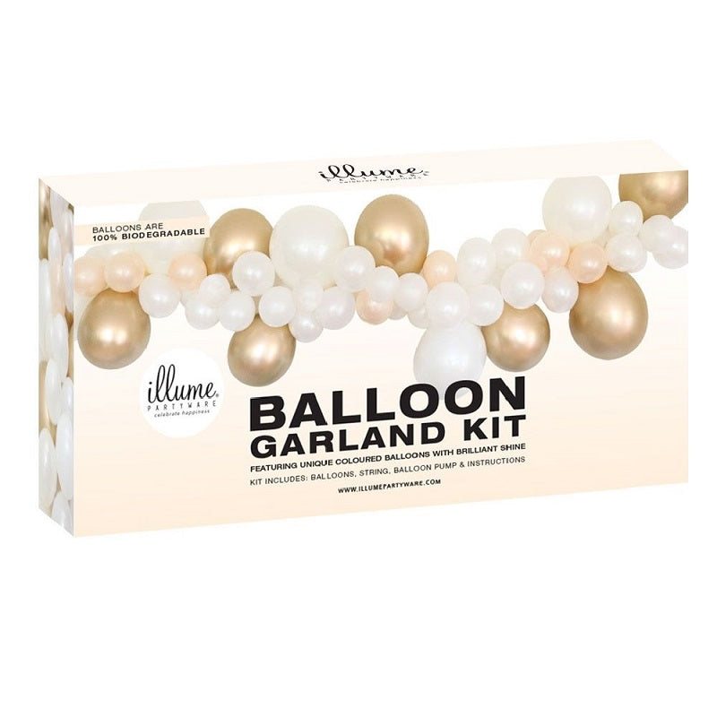 Gold & White Balloon Garland Kit