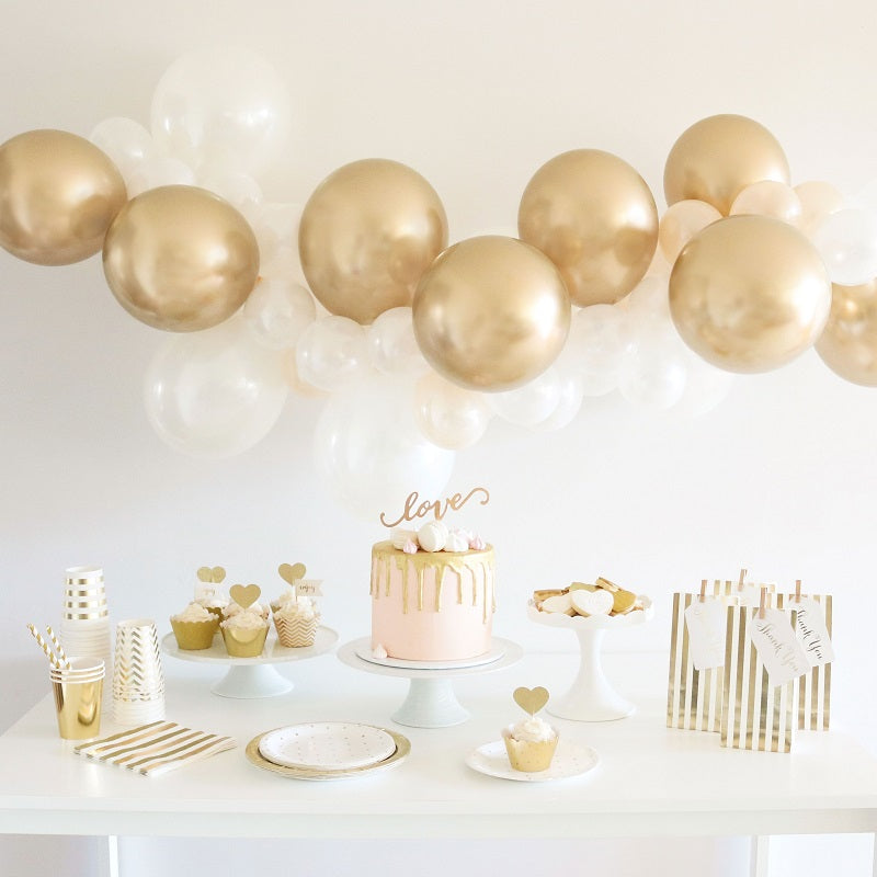 Gold & White Balloon Garland Kit
