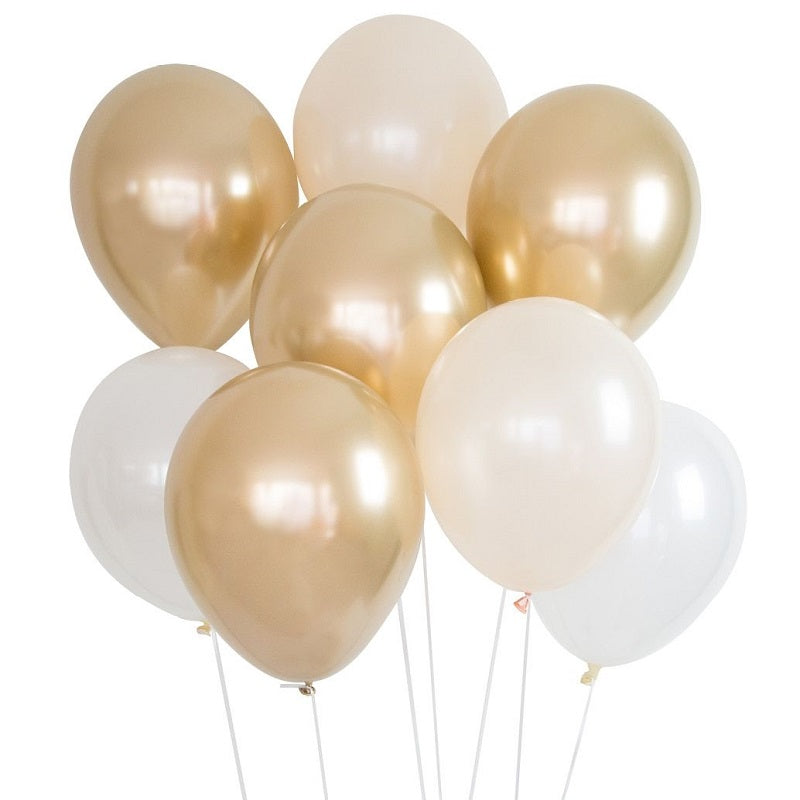 Gold & White Balloon Bouquet