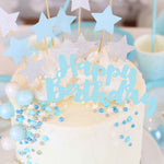 Happy Birthday Blue Cake Topper