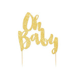 Oh Baby Gold Glitter Cake Topper