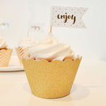 Gold Glitter Cupcake Wrappers (12 pack)