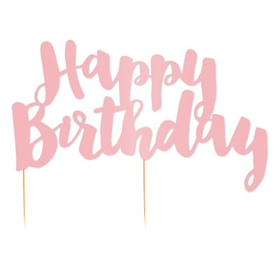Happy Birthday Pink Cake Topper