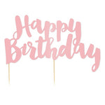 Happy Birthday Pink Cake Topper