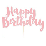 Happy Birthday Pink Cake Topper