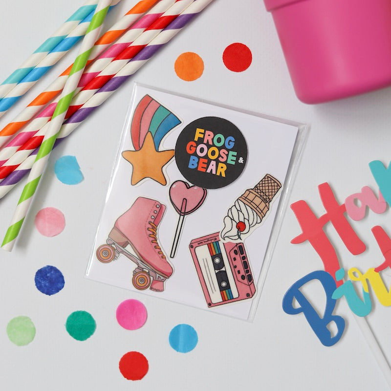 Retro Fun Sticker Set (5 pack)