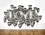 Silver Giant 'LOVE' Balloons